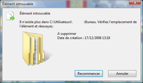 élément introuvable