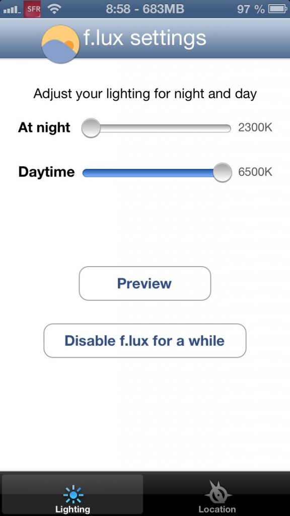 f.lux config