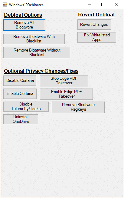 Windows10Debloater